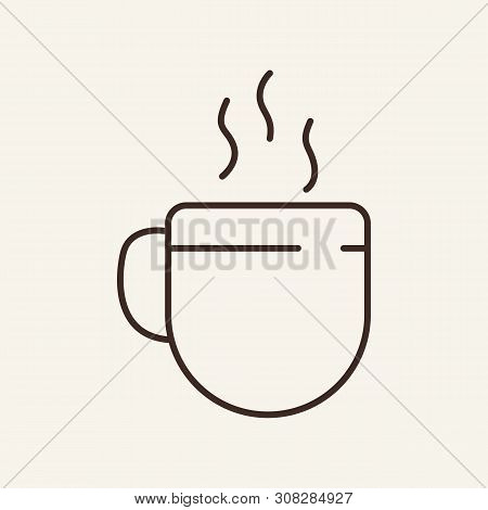 Hot Drink Cup Line Icon. Mug With Steaming Tea Or Coffee. Drink Concept. Vector Illustration Can Be 
