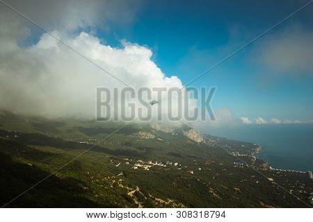 The Beautiful View Of Ai-petri Mountain. The Mountains And The Sea Of Crimea. Mountain And Sea Lands
