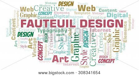 Fauteuil Design Word Cloud. Wordcloud Made With Text Only.
