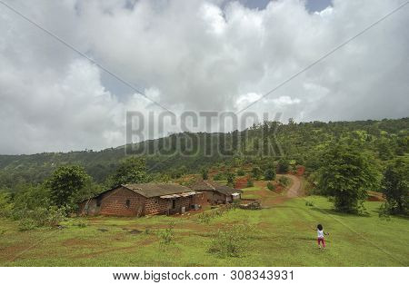 Scenic View Of Village At Koynanagar In Maharashtra State Of India.