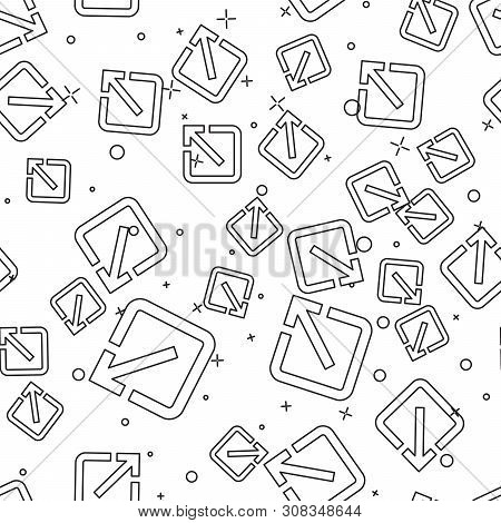 Black Open In New Window Icon Isolated Seamless Pattern On White Background. Open Another Tab Button