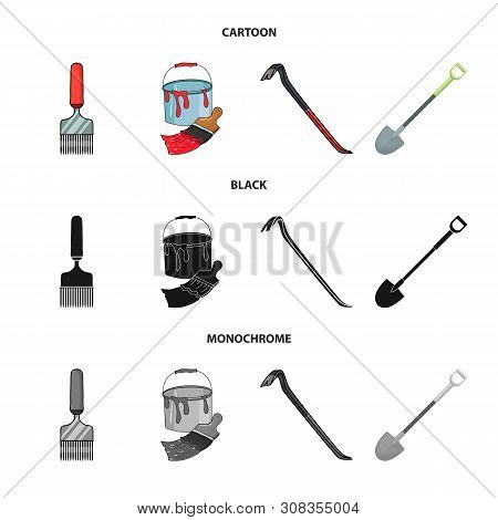 Vector Design Of Tool And Construction Logo. Set Of Tool And Carpentry Stock Vector Illustration.