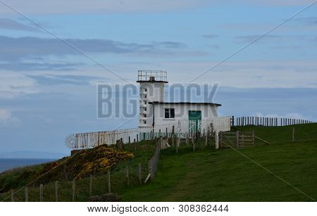 Coastguard Station Along Hte Cliff Of St Bees Head On The Irish Sea.