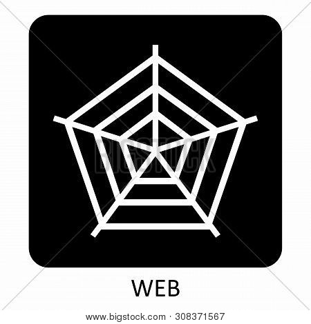 Spider Web Icon Illustration On Dark Background