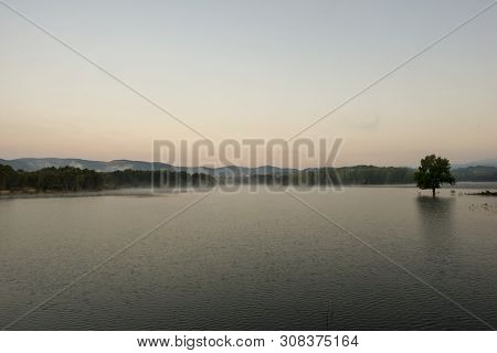 Sunrise At The Regajo Reservoir In Navajas, Castellon