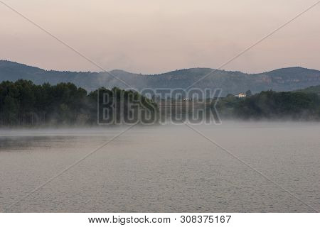 Sunrise At The Regajo Reservoir In Navajas, Castellon