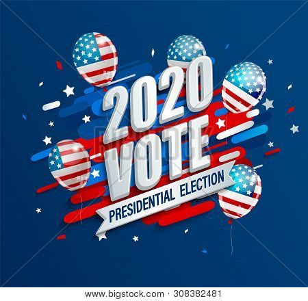 2020 Usa Presidential Election Dynamic Banner. Poster For American Vote. Template For Politic Design