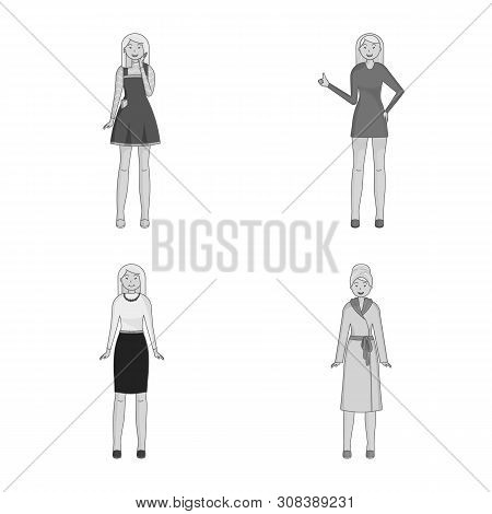 Vector Design Of Emotions And Female Logo. Set Of Emotions And Body Vector Icon For Stock.