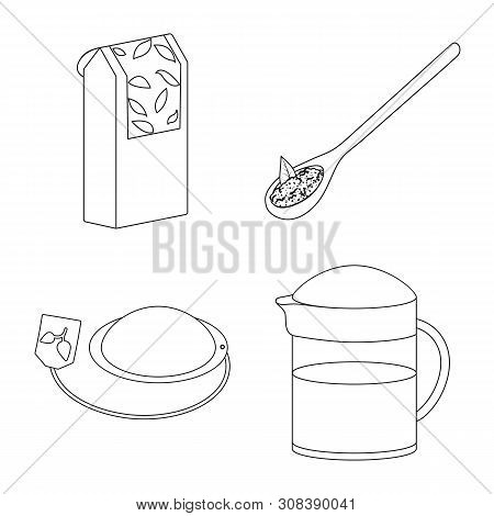 Vector Design Of Food And Natural Symbol. Collection Of Food And Black Stock Vector Illustration.