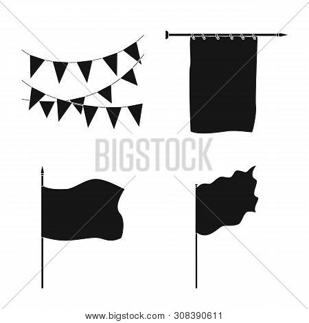Isolated Object Of Material And Media Sign. Set Of Material And Textile Stock Vector Illustration.
