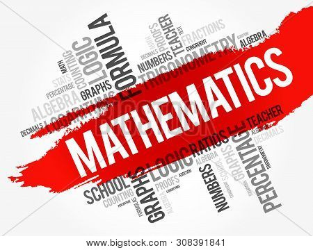 Mathematics Word Cloud Collage, Education Concept Background