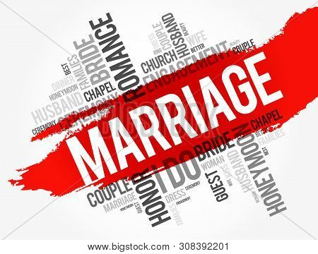 Marriage - Word Cloud Collage, Concept Background