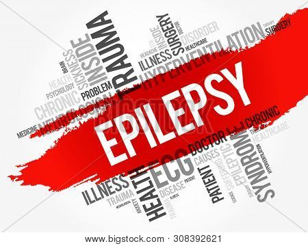 Epilepsy Word Cloud Collage, Health Concept Background