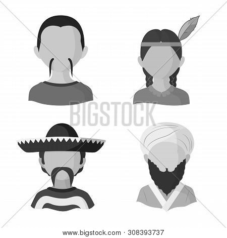 Isolated Object Of Person And Culture Sign. Set Of Person And Race Stock Vector Illustration.