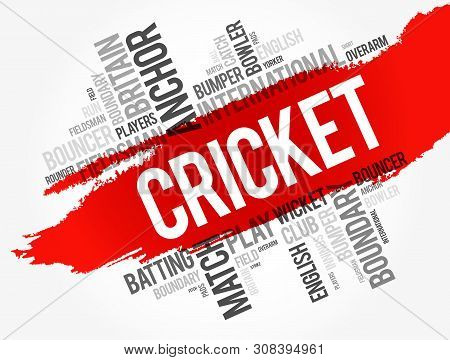 Cricket Word Cloud Collage, Sport Concept Background