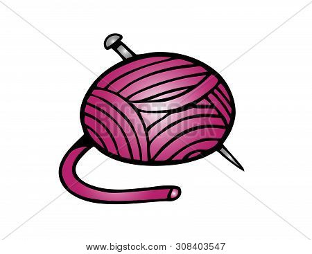 Cartoon Vector Illustration Of A Ball Of Yarn