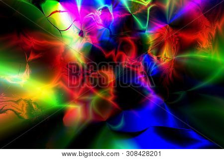 Colorful Background Made Of Color Gradient Tools And Reflections  Dark Mode