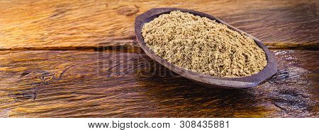 Sweet Peanut Ground And Made In Brazil, Called Paçoca, Food On Rustic Wooden Table, With Space For T