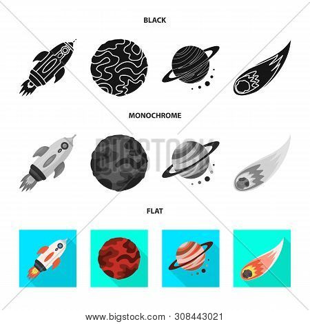 Vector Design Of Astronomy And Technology Logo. Collection Of Astronomy And Sky Stock Vector Illustr