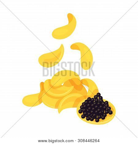Isolated Object Of Chips And Caviar Icon. Collection Of Chips And Culinary Vector Icon For Stock.
