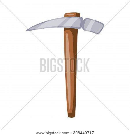 Vector Design Of Pickaxe And Pick Logo. Collection Of Pickaxe And Tool Stock Vector Illustration.