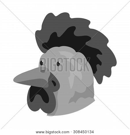 Vector Design Of Cock And Face Icon. Collection Of Cock And Husbandry Stock Vector Illustration.