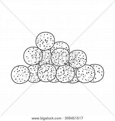 Vector Design Of Corn And Flake Sign. Set Of Corn And Snack Vector Icon For Stock.