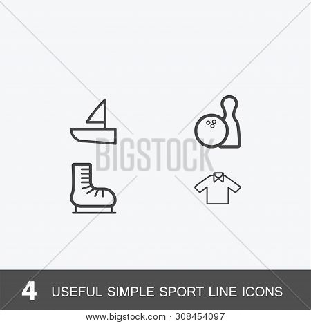 Set Of 4 Icons For Sport, Health And Medicine. Vector Illustration On White Background.