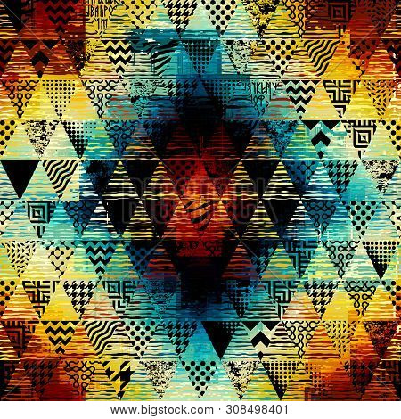 Seamless Vector Pattern Background Of A Triangles.