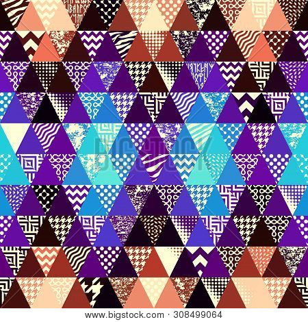 Seamless Vector Pattern Background Of A Triangles.