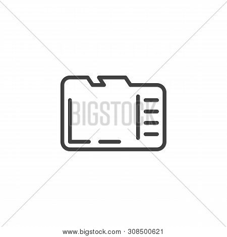 Micro Sd Card Line Icon. Linear Style Sign For Mobile Concept And Web Design. Micro Memory Card Outl