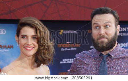 Cobie Smulders and Taran Killam at the World premiere of 'Spider-Man Far From Home' held at the TCL Chinese Theatre in Hollywood, USA on June 26, 2019.