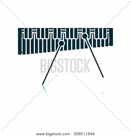 Xylophone Icon. Shadow Reflection Design. Vector Illustration.