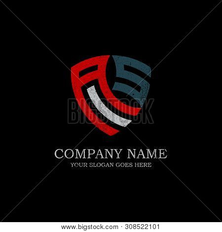 Initial As Letter Logo Inspiration, Vintage Shield Logo Design Template
