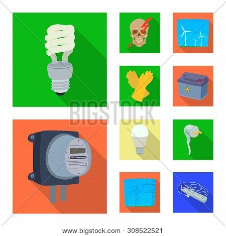 Vector Design Of Electricity And Electric Icon. Set Of Electricity And Energy Vector Icon For Stock.