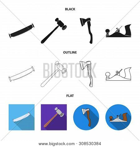 Vector Design Of Tool And Construction Icon. Set Of Tool And Carpentry Stock Vector Illustration.