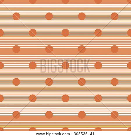 Abstract Dotted And Linear Seamless Pattern. Background With Lines And Circles. Vector Illustration.