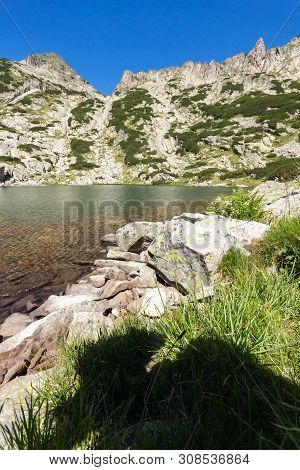 Amazing Summer Landscape Of Samodivski Lakes Near Dzhangal Peak, Pirin Mountain, Bulgaria
