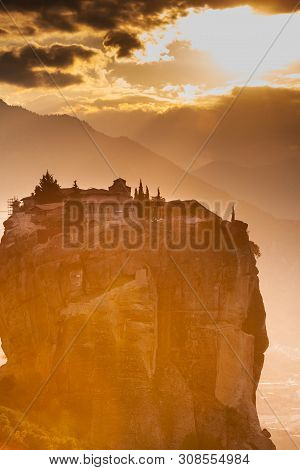Monastery Of The Holy Trinity On Cliff. Greek Destinations. The Meteora Monasteries, Greece Kalambak