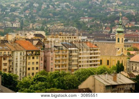 Farbige Häuser von Budapest, Ungarn