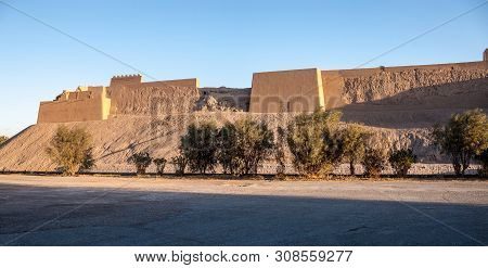 Outer Walls Of Ancient Town Of Bam, During Reconstruction Of Damage By 2003 Earthquake March 2013