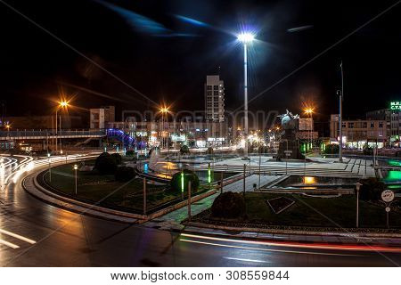 Kerman, Iran - March 1:traffic On A Roundabout On March 1, 2013 In Kerman, Iran. Population Of Krman