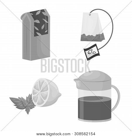 Vector Design Of Green And Black Logo. Collection Of Green And Organic Vector Icon For Stock.