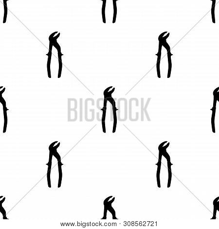 Seamless Pattern With Water Cimping Pliers Icons. Repair Symbols. Vector Illustration For Design, We