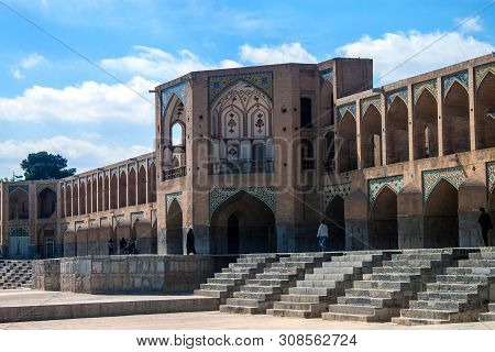 Isfahan, Iran - March 8: View Of Khajoo Bridge On March 8, 2013 In Isfahan, Iran. Khaju Bridge Has 2