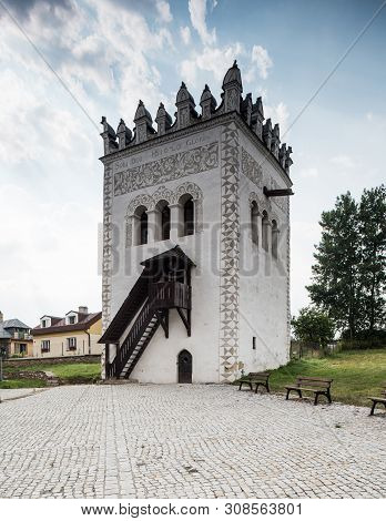Strazky. Slovakia. 10 August 2015. Strazky Castle Tower. Strazky, Slovakia