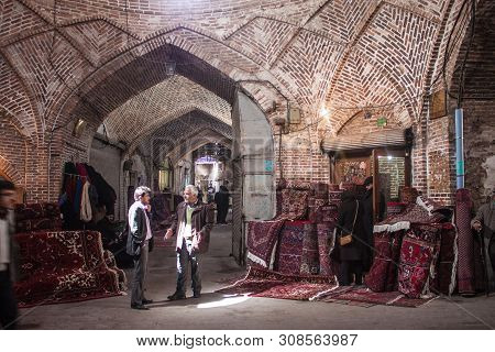 Tabriz, Iran - March 10: People In A Bazaar On March 10, 2013 In Tabriz, Iran. Bazaar Of Tabriz Was 