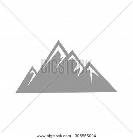 Mountain Top Black Silhouette With Snowy Peak, Mountain Logo, Hills Logo, Mountain Symbol, Mountain 