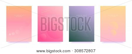 Cosmic Abstract Backgrounds Set With Gradients, Moon, Planets, Shapes.