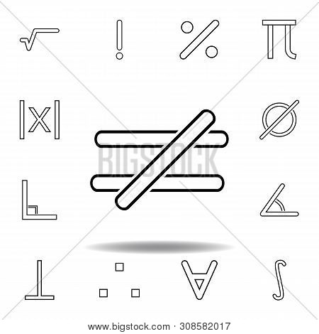 The Sign Is Not Equal To Icon. Thin Line Icon For Website Design And Development, App Development. P